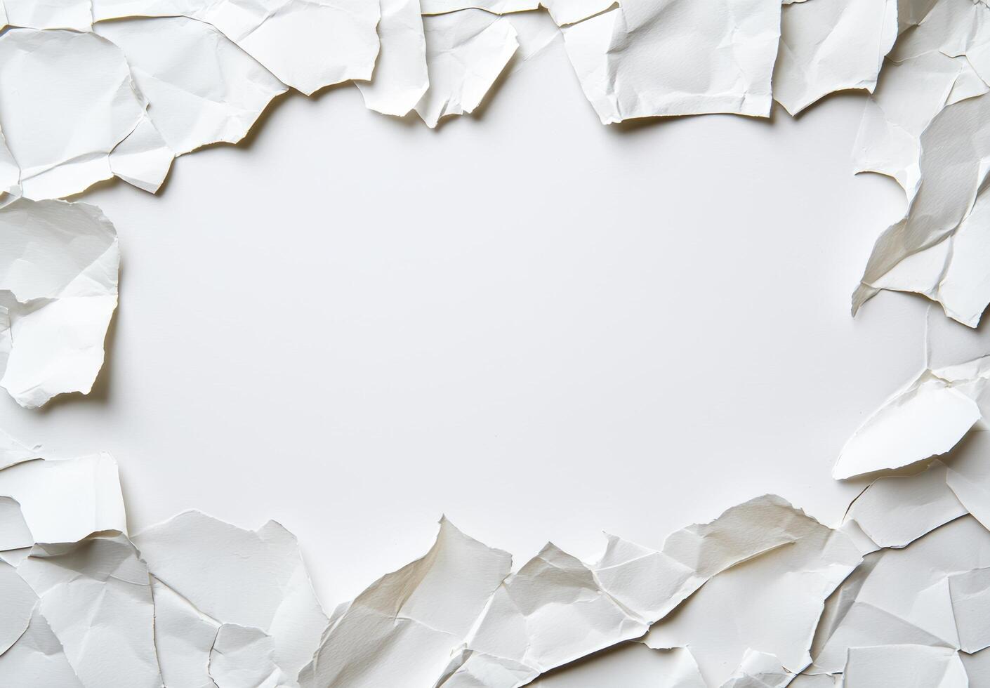 crumpled white paper background with copy space photo