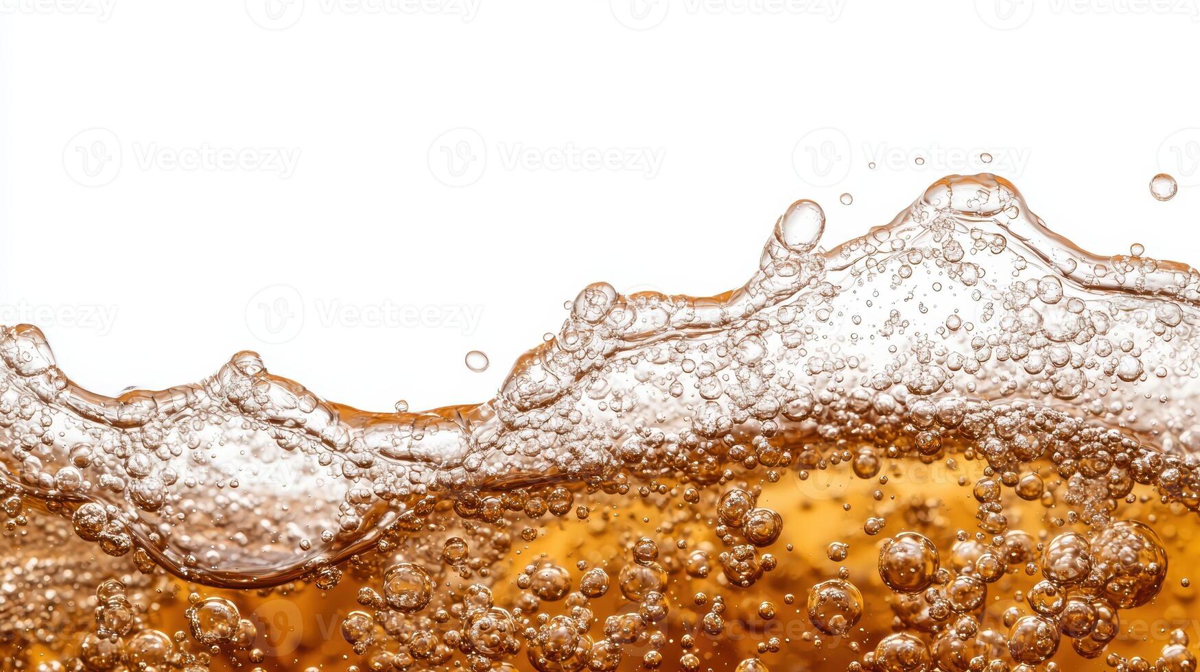 Sparkling carbonated soda or beer with bubbles photo