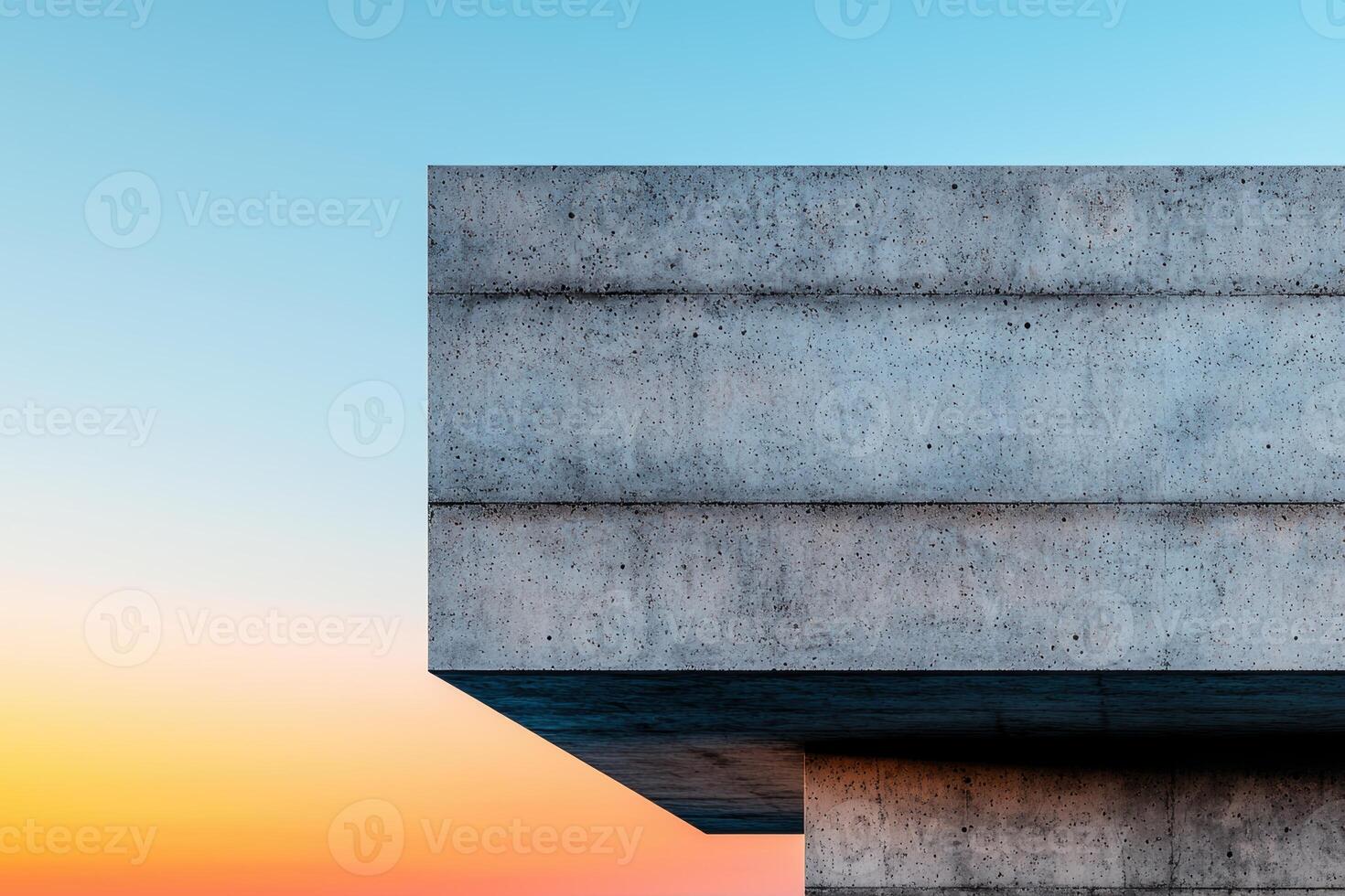 Concrete structure against colorful sky photo