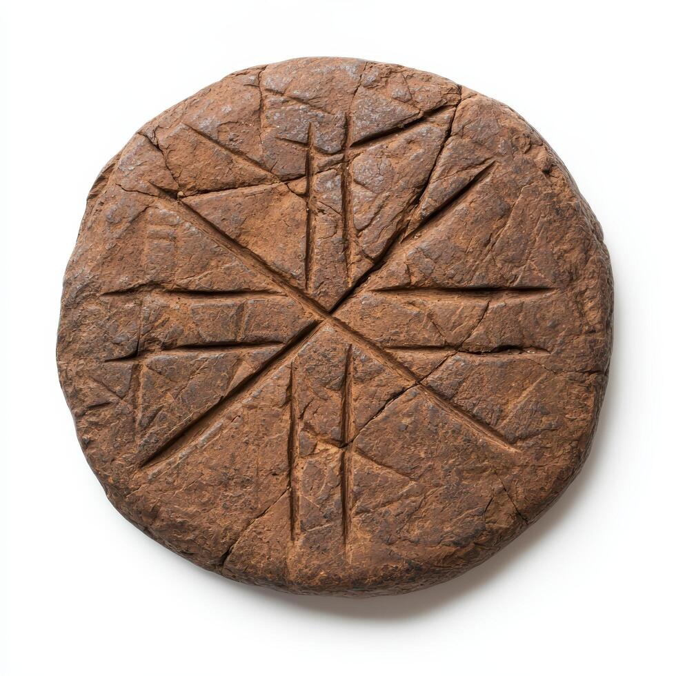 Rustic rye bread with star shaped pattern photo