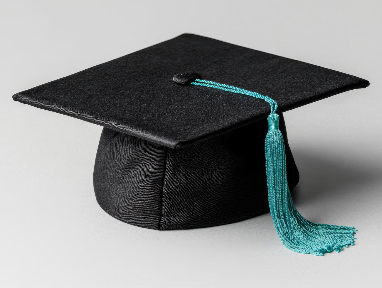 graduation cap with tassel on gray background photo