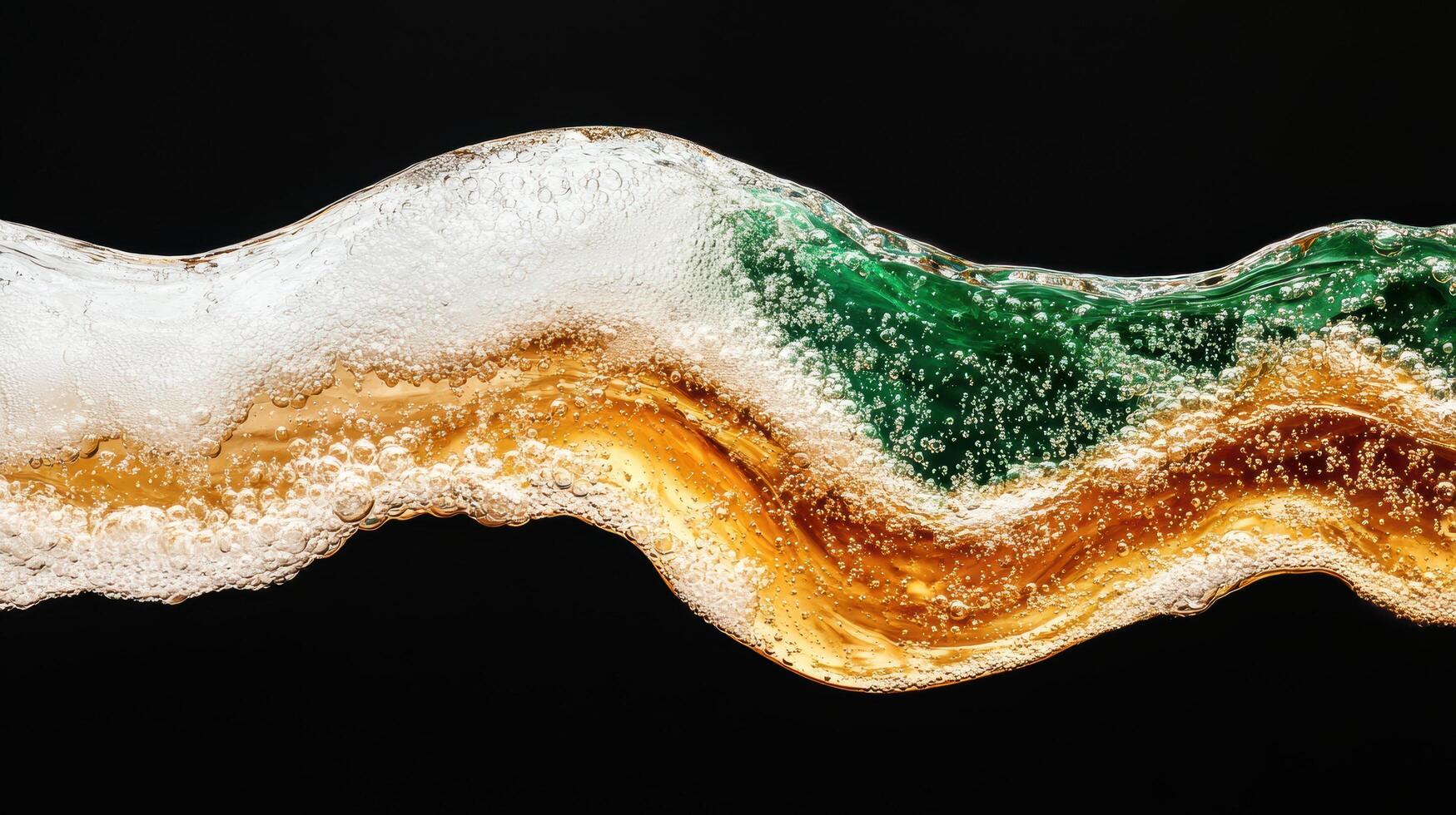 Colorful abstract liquid wave with bubbles photo
