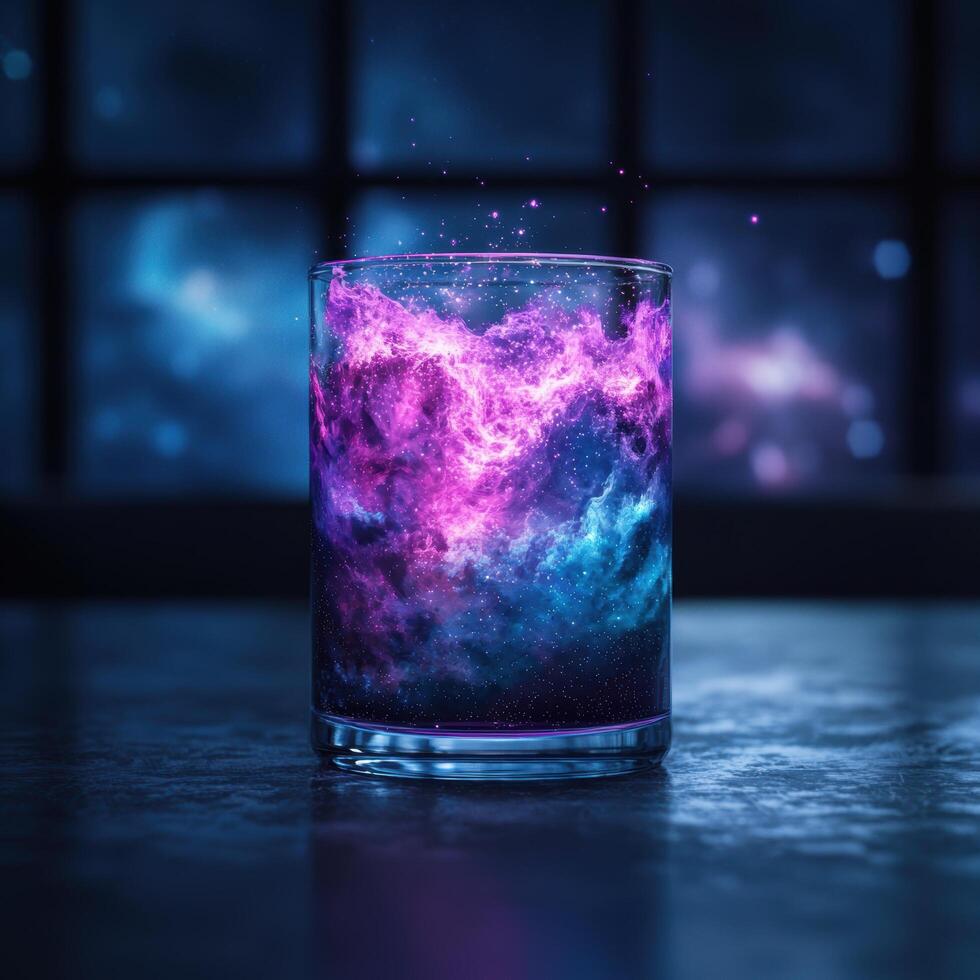 Cosmic cocktail with galaxy inspired swirls photo