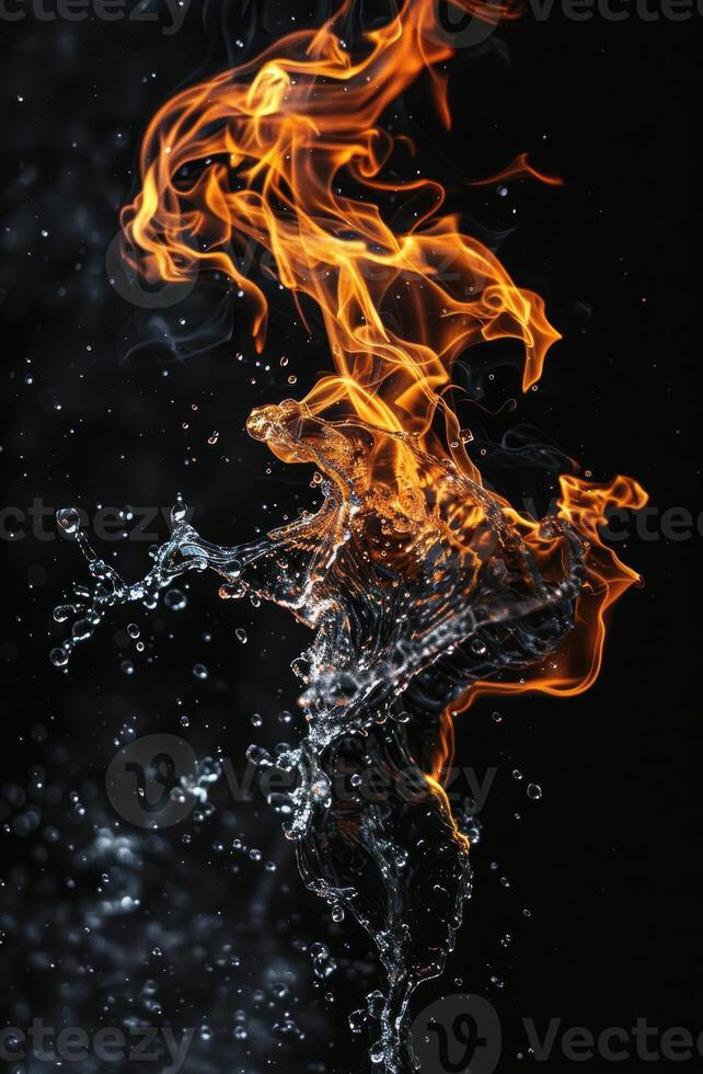 Fiery water splash photo