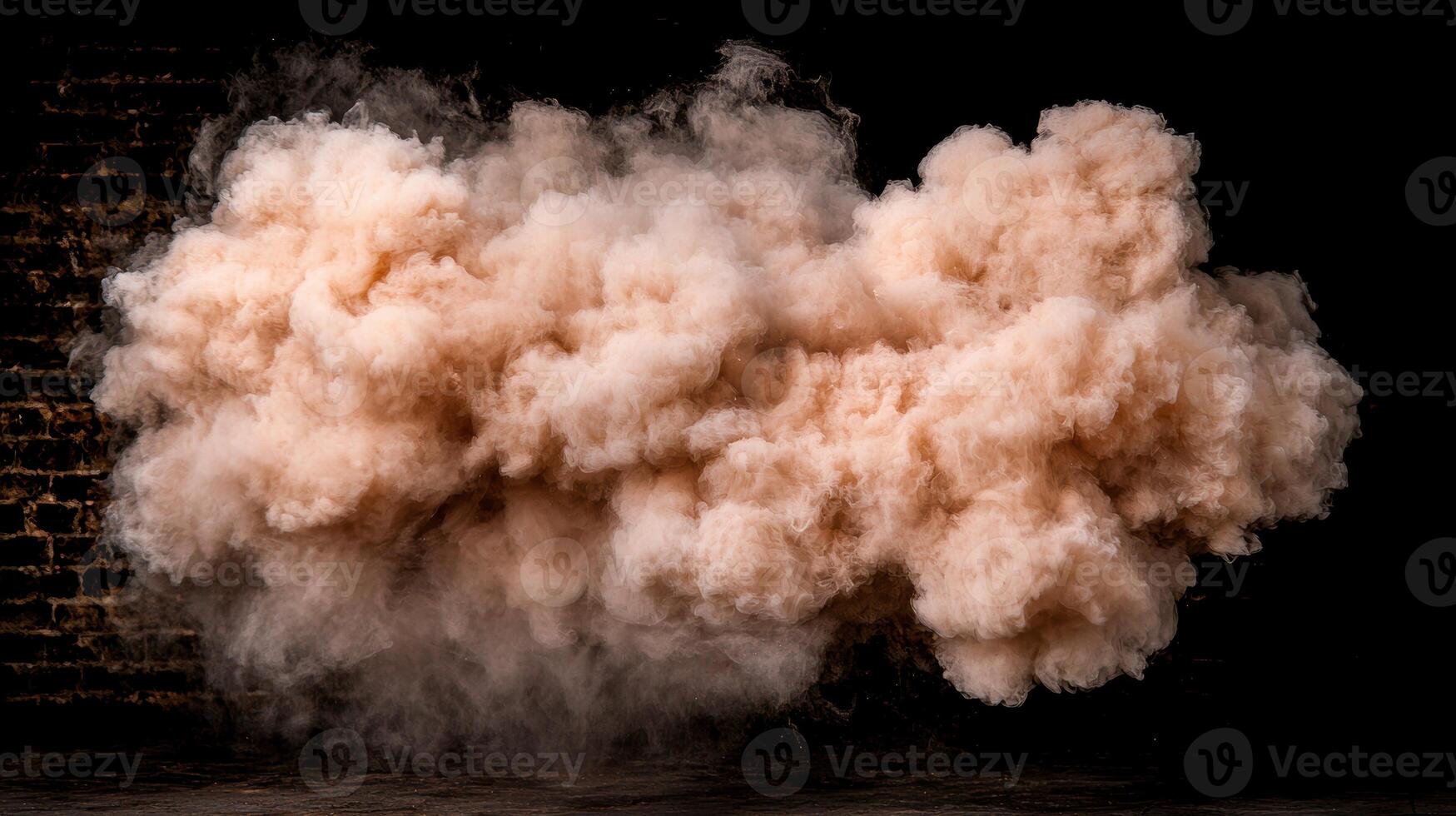 Dramatic cloud of smoke against a dark background photo