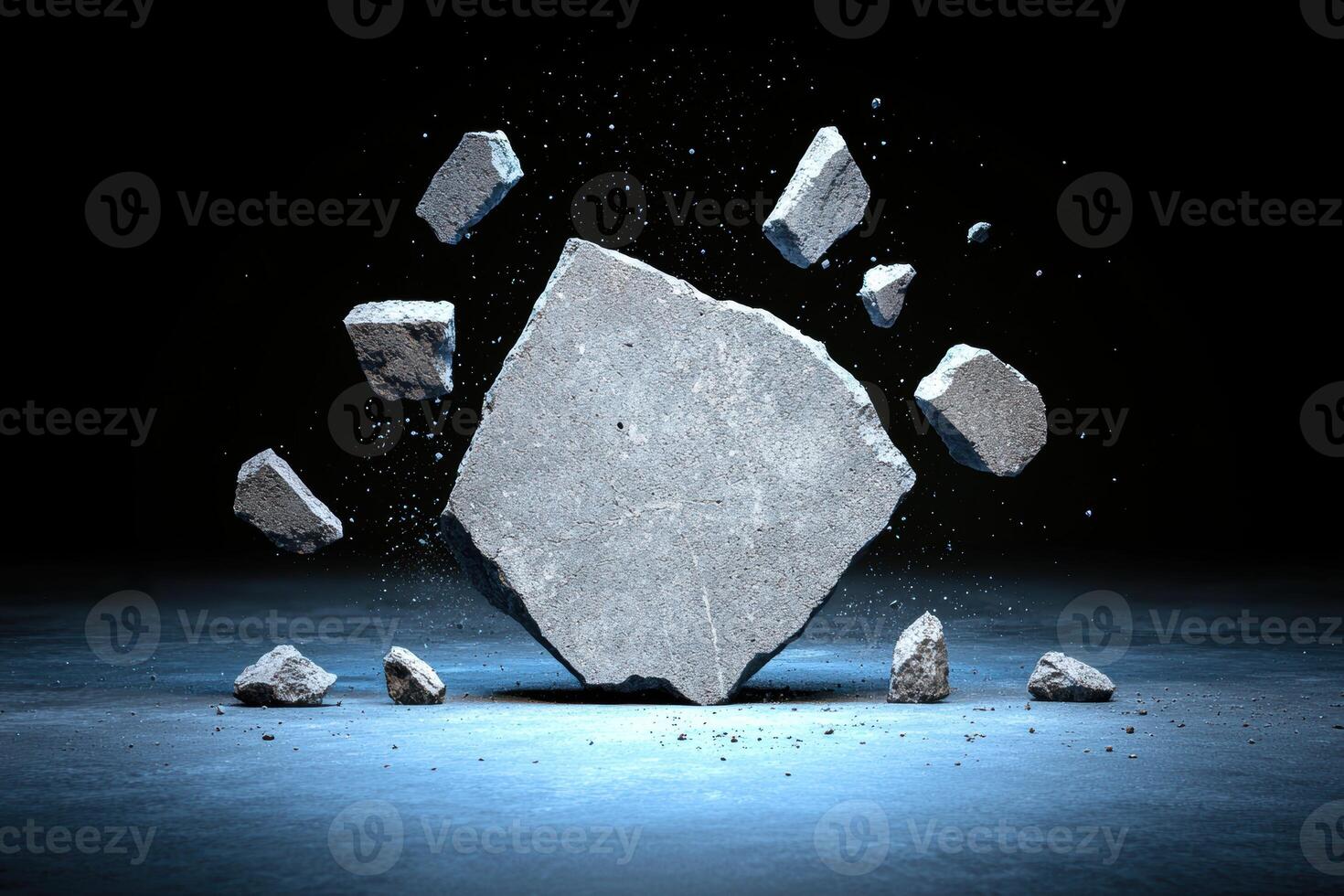 Floating rocks in space photo