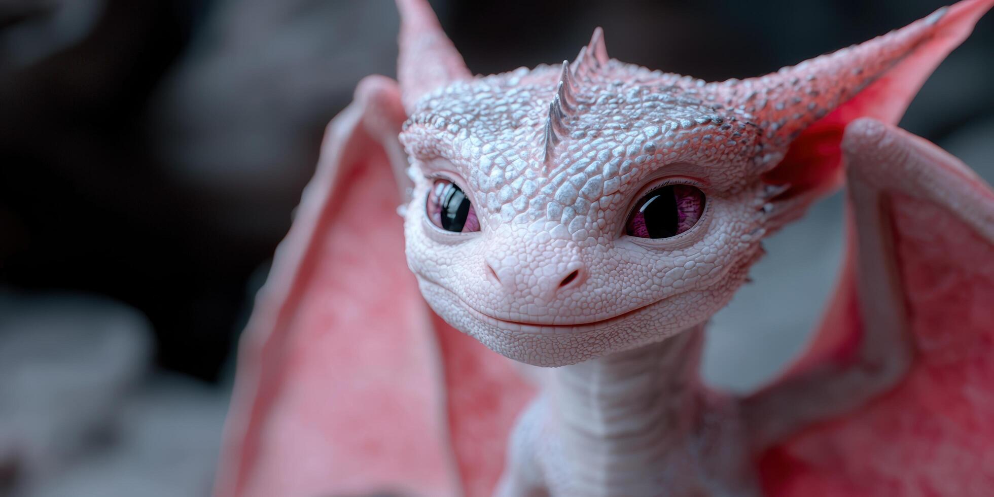 close up of a cute pink dragon photo