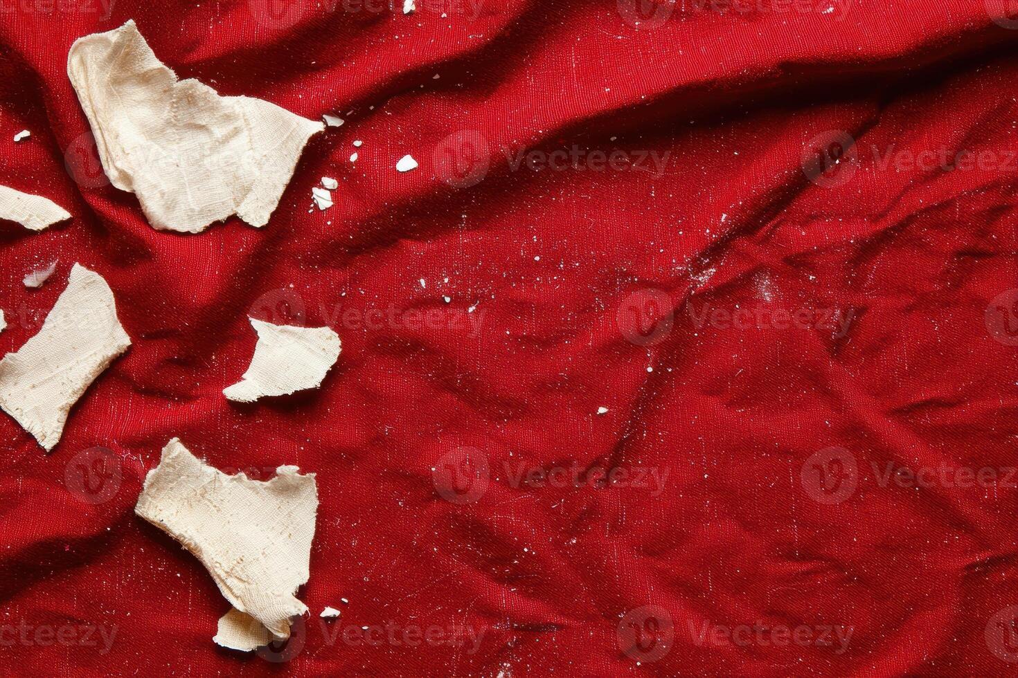 Crumpled red fabric with glitter photo