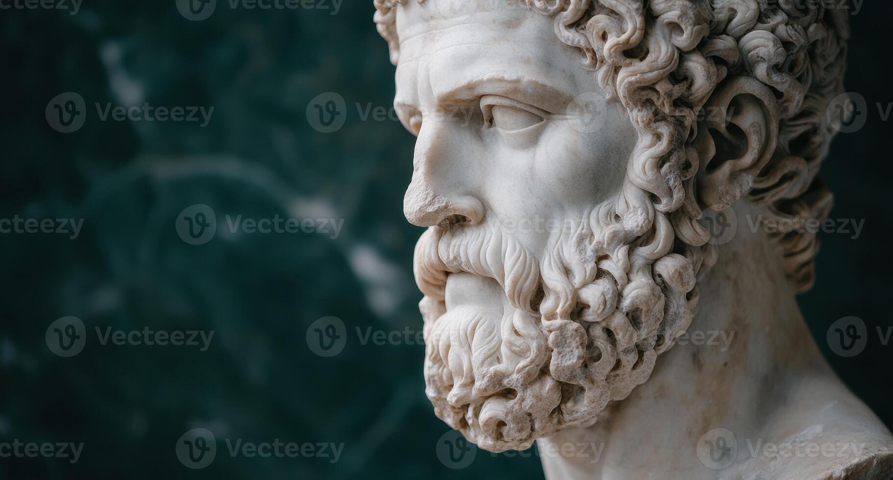 Close up of an ancient marble statue photo