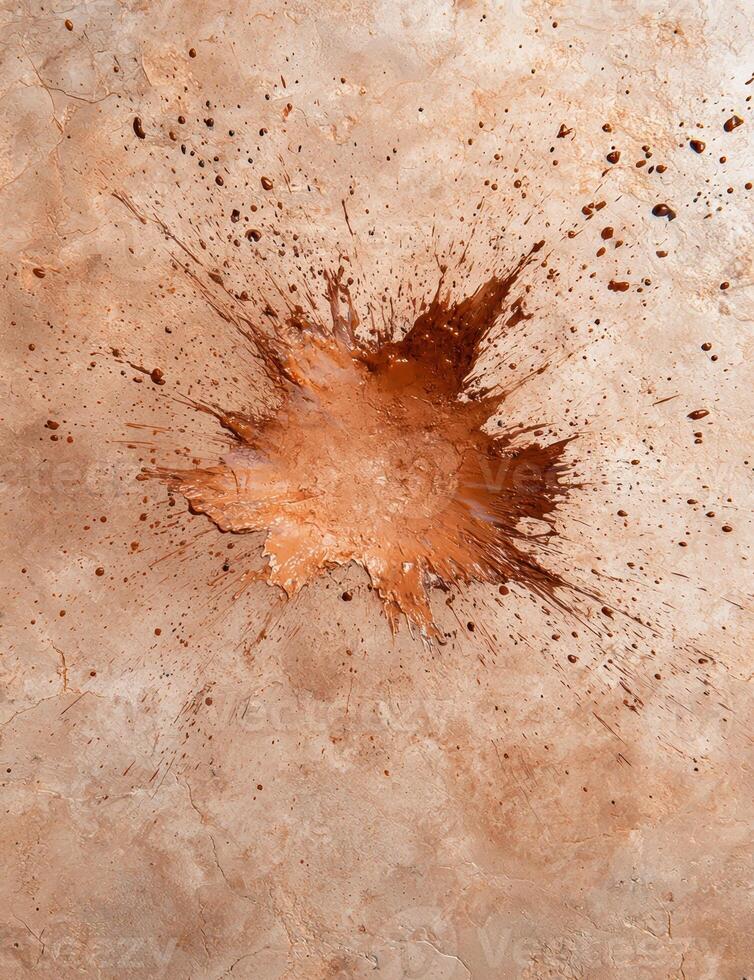 Explosive paint splash on textured surface photo