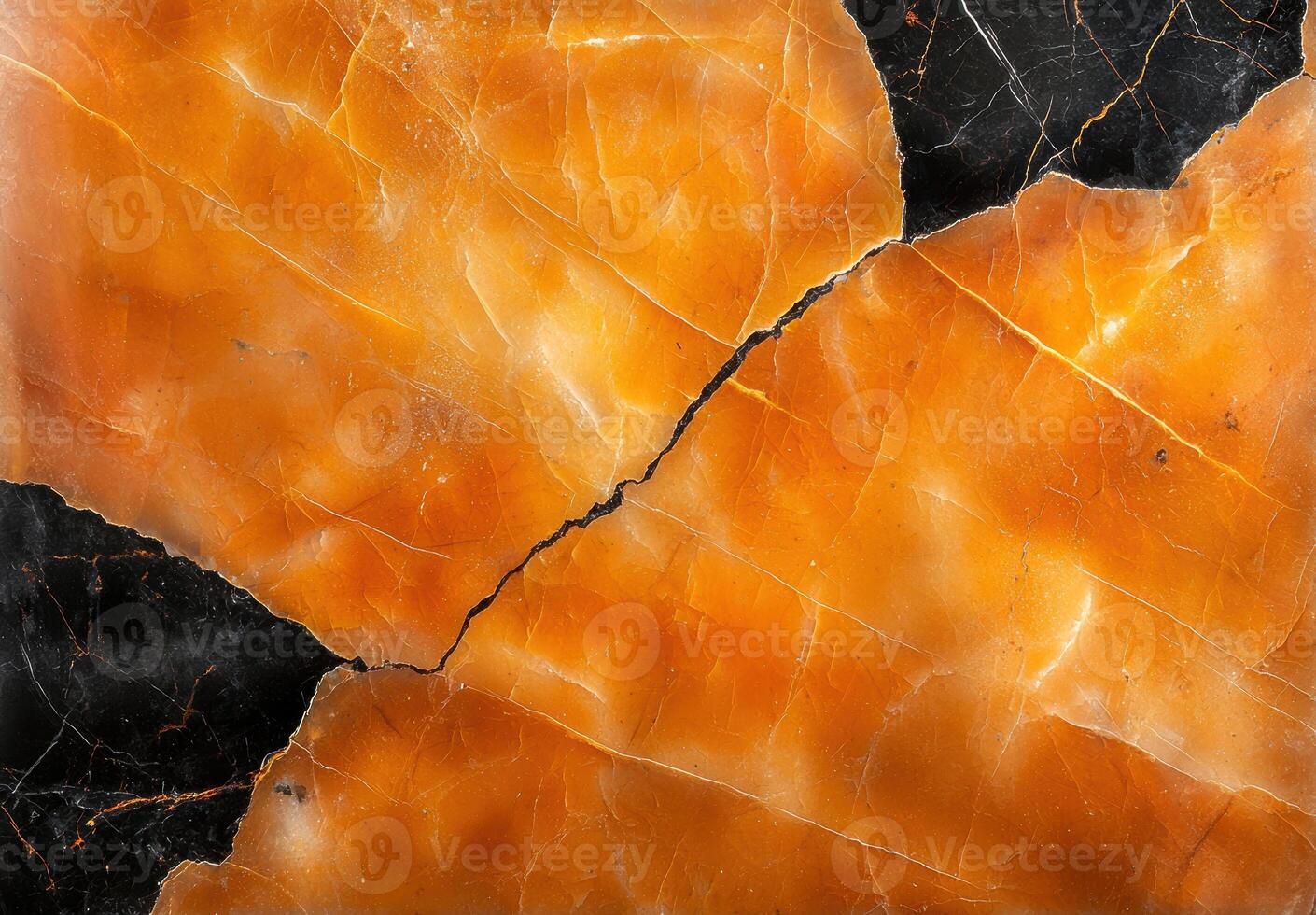 Vibrant orange and black marble texture photo