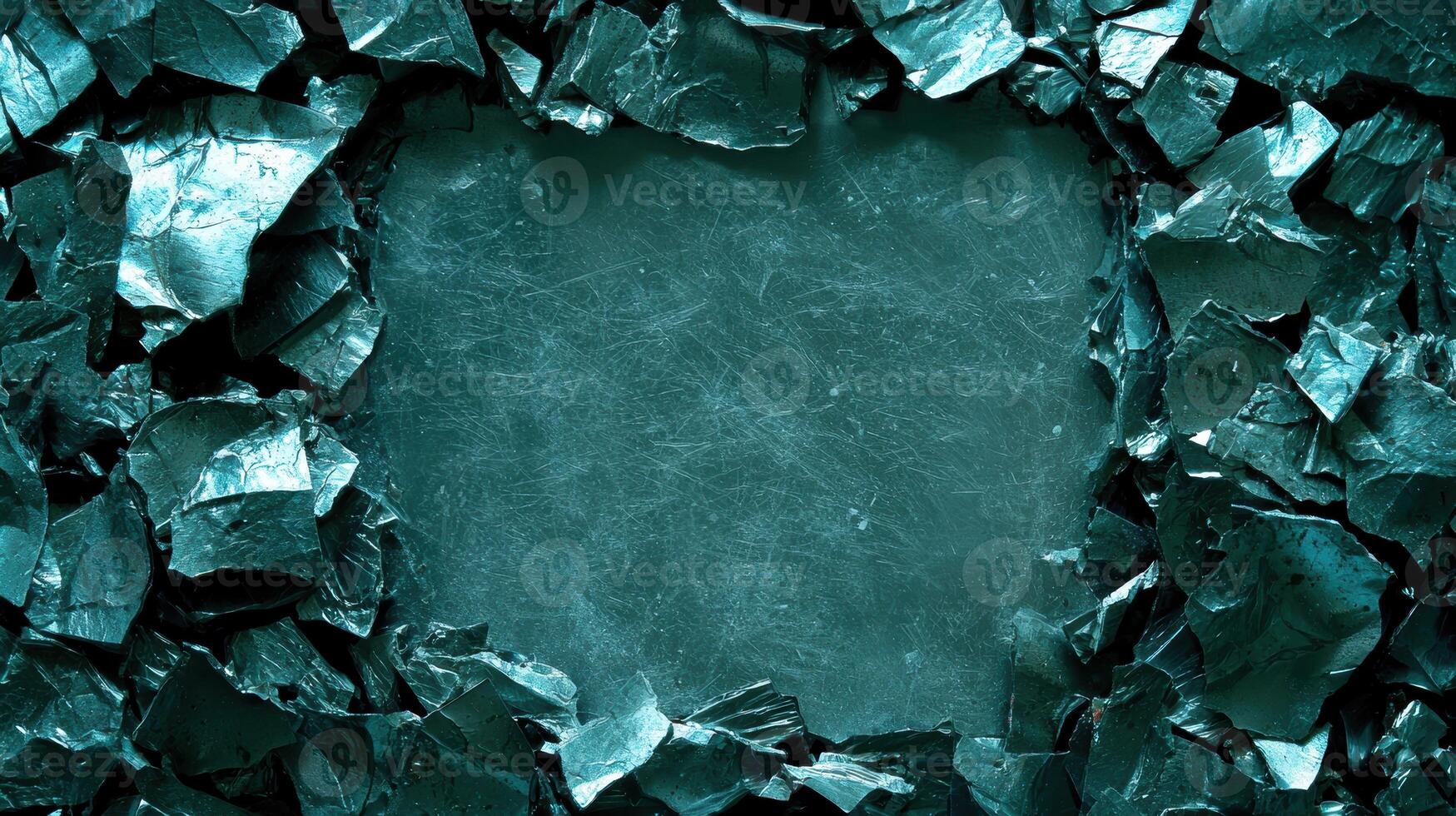Shattered glass background with copy space photo