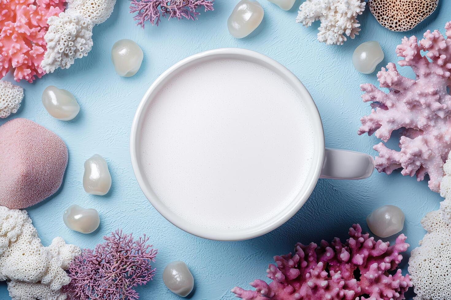Relaxing spa day with coral and pearls photo