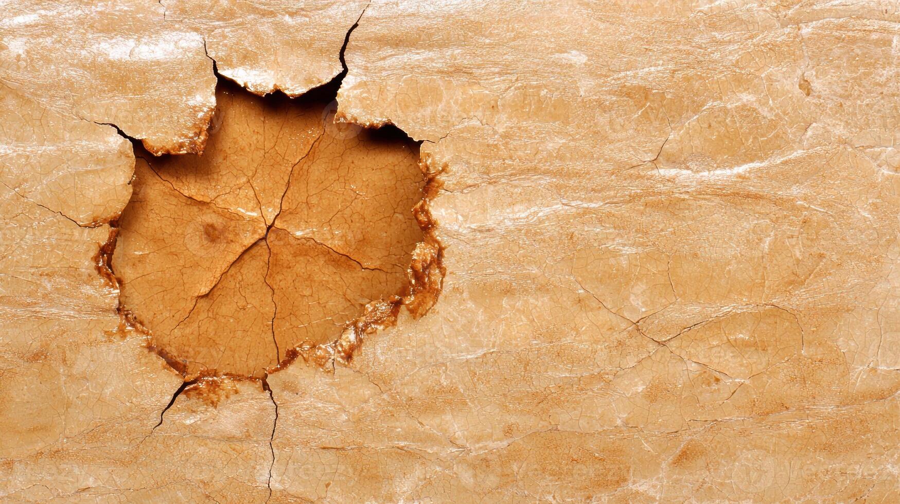 Cracked golden marble texture background photo