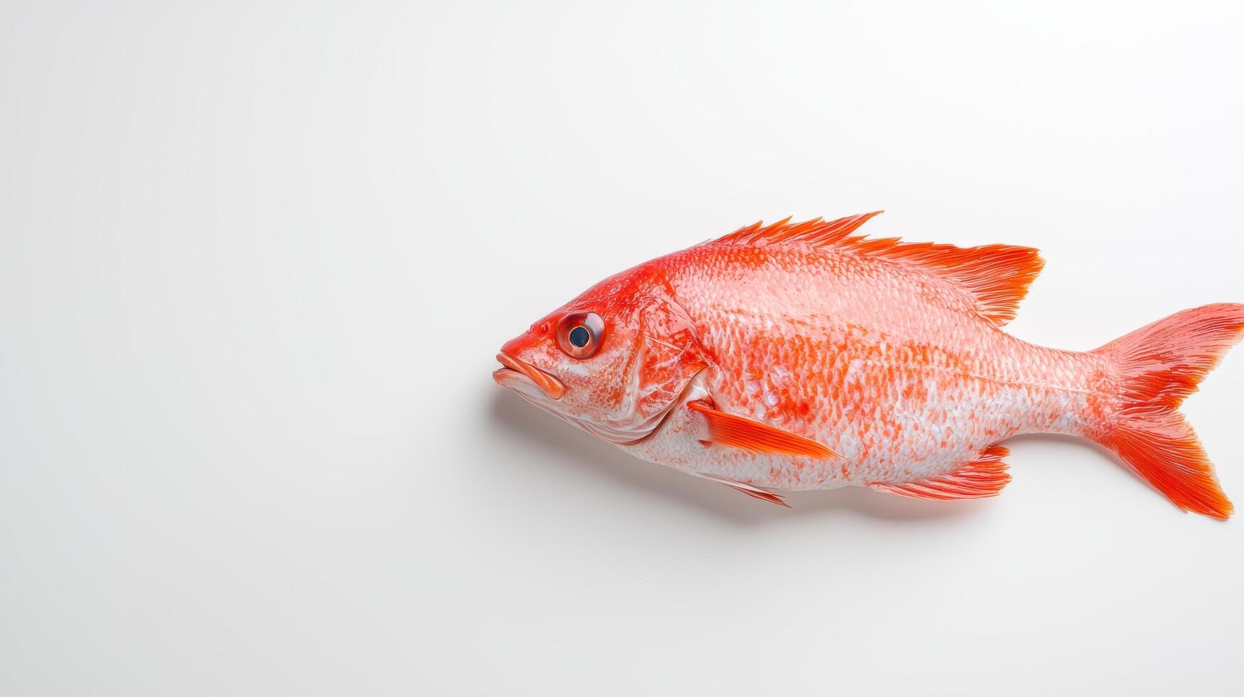 Vibrant red snapper fish on white background photo