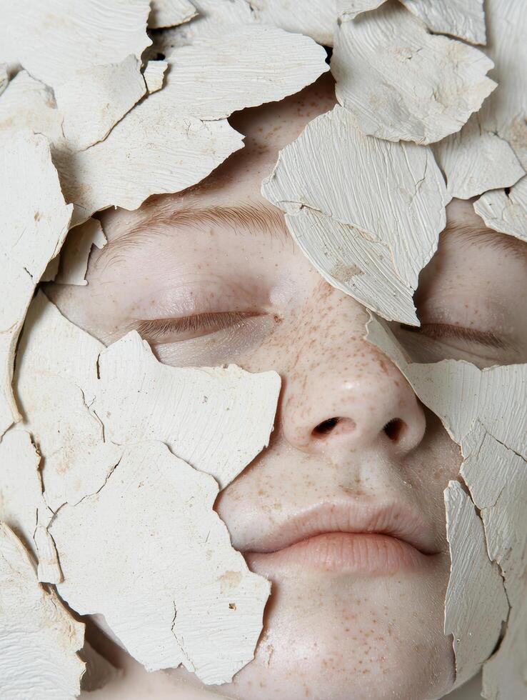 Cracked and peeling skin texture photo