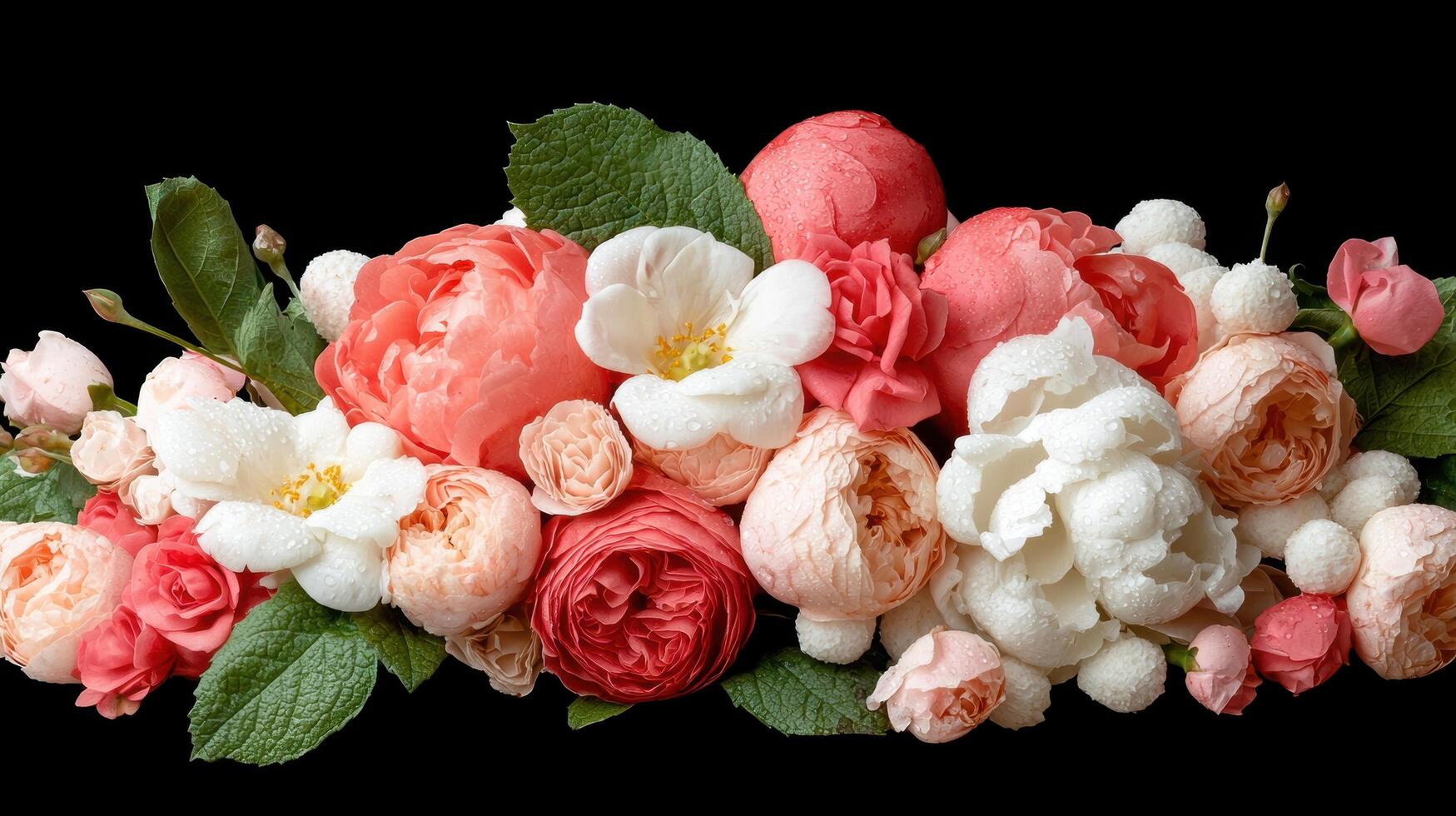 Vibrant floral bouquet with pink and white roses photo