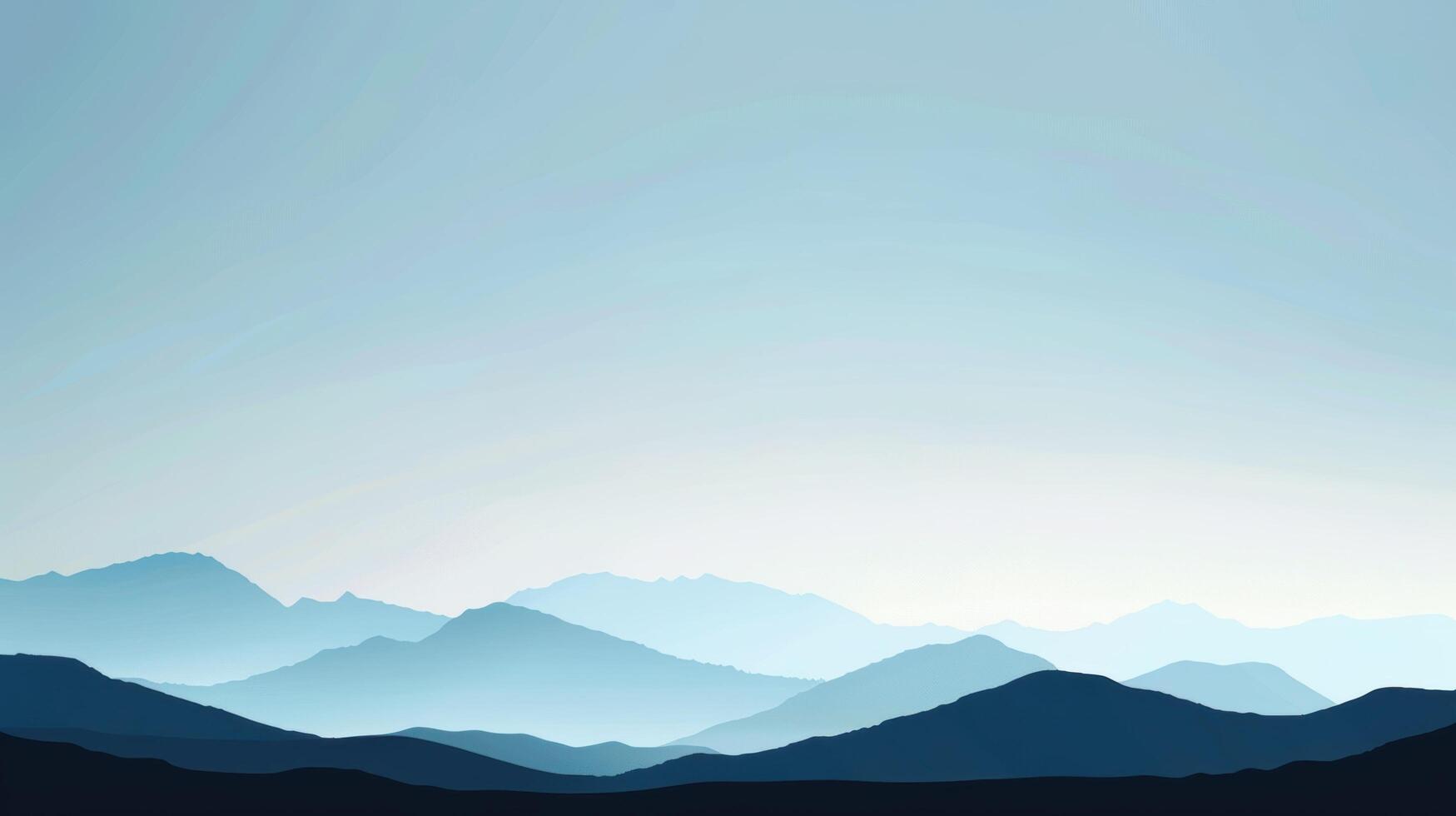 Serene mountain landscape with hazy blue peaks photo