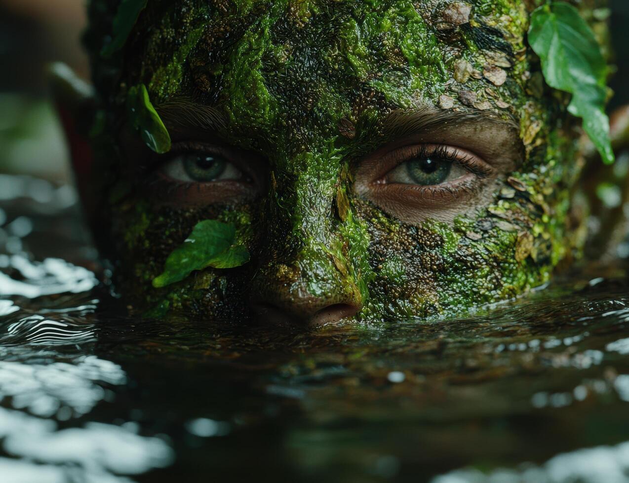 mysterious forest face photo