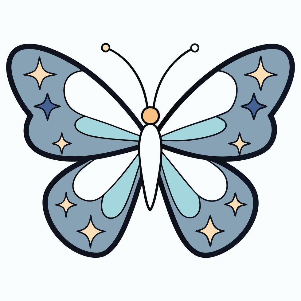 A butterfly with stars on it vector