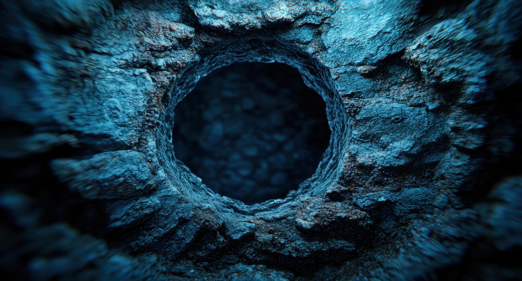 Mysterious underwater cave entrance photo