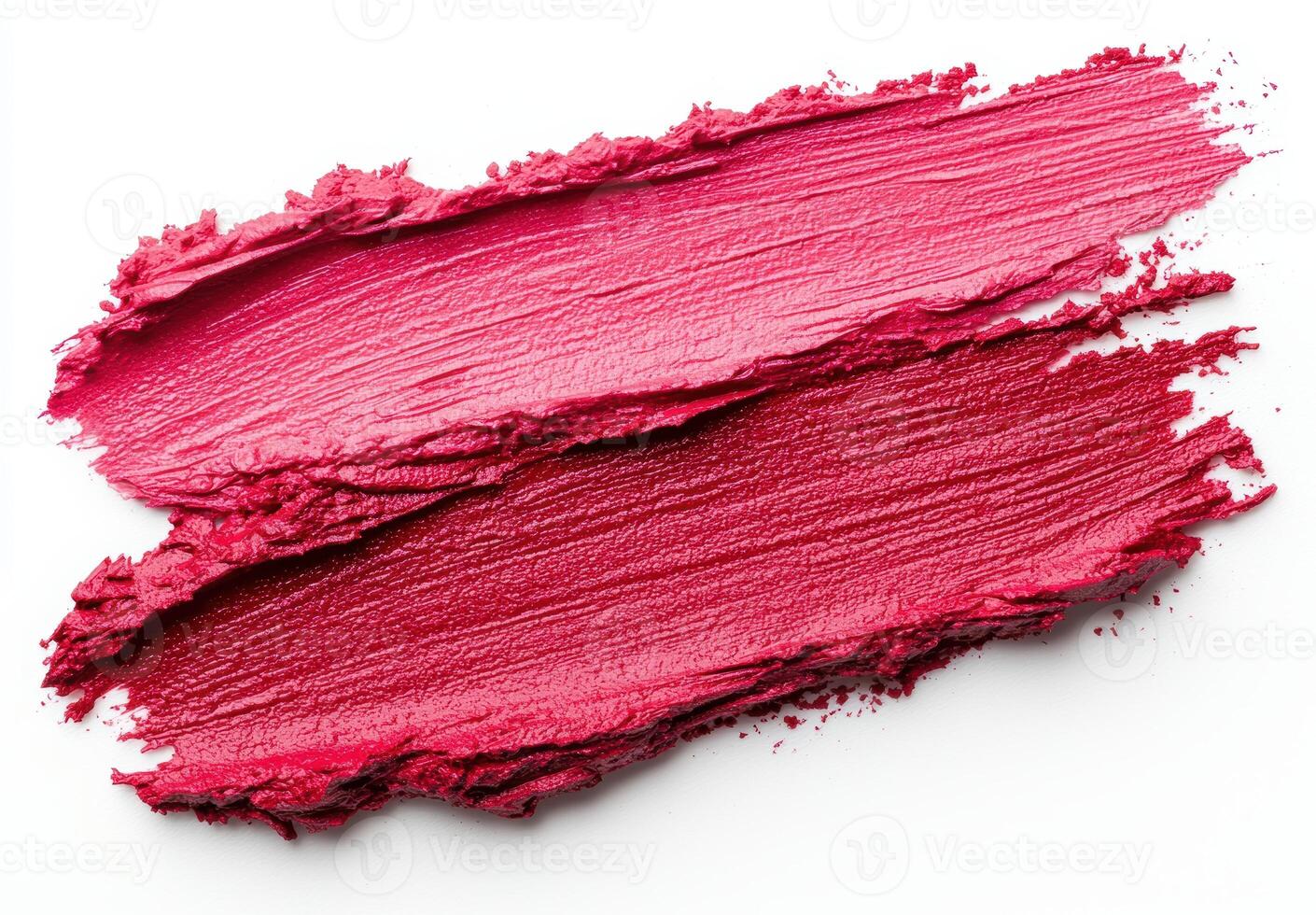 Vibrant red lipstick smear on white background photo