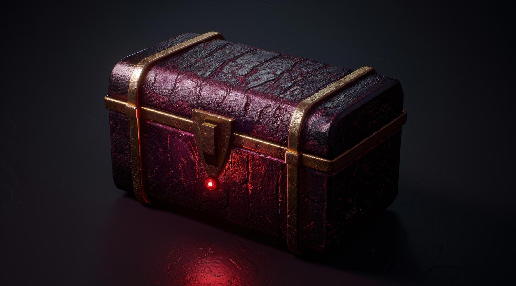 Mysterious glowing treasure chest photo