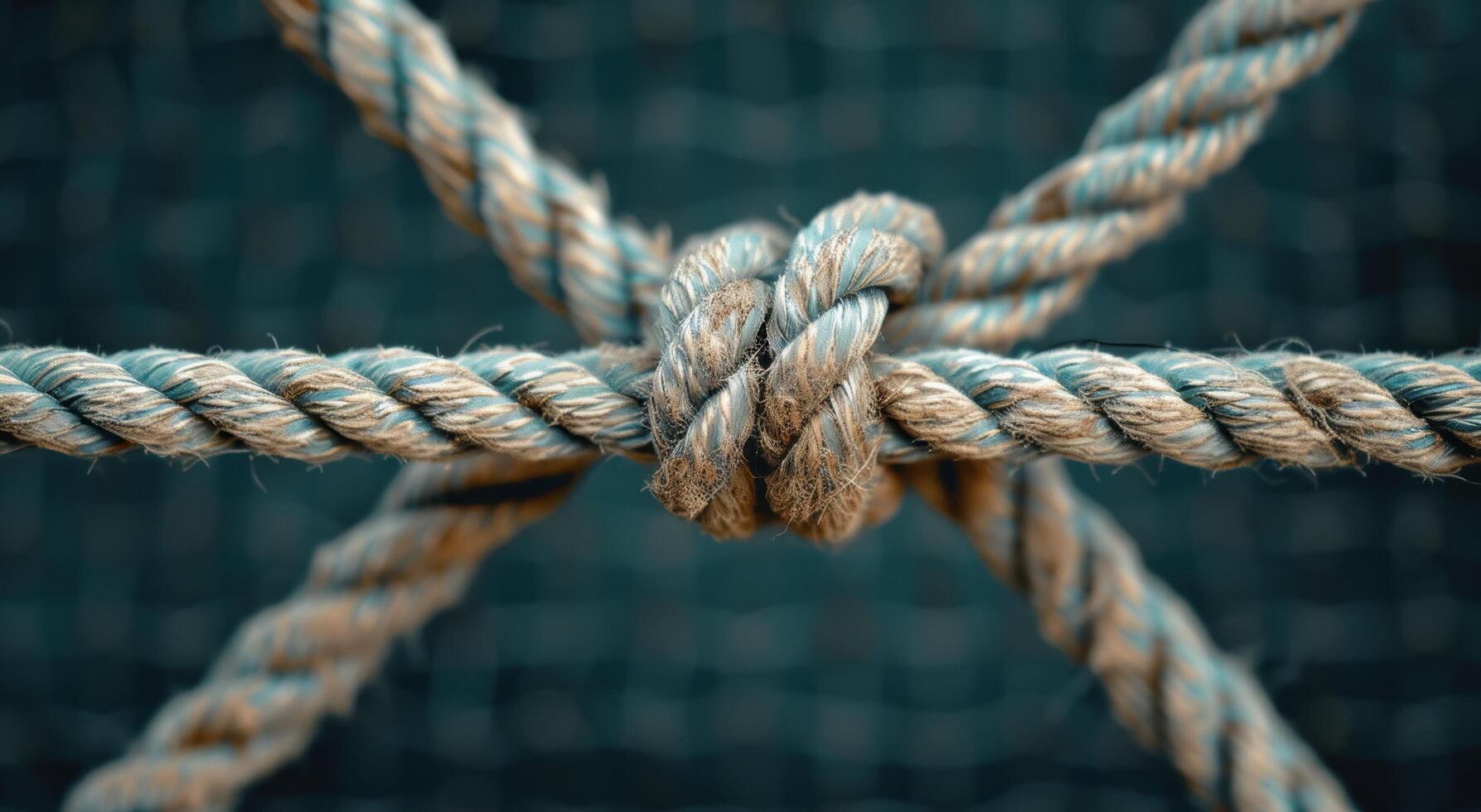 Closeup of a knotted rope photo