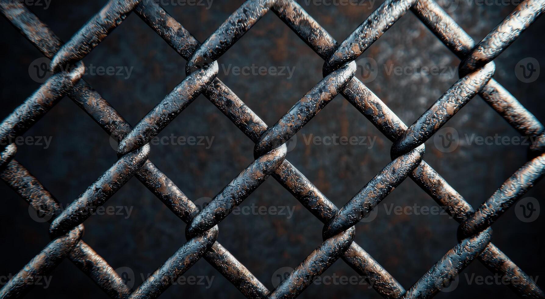Rusty metal fence pattern photo