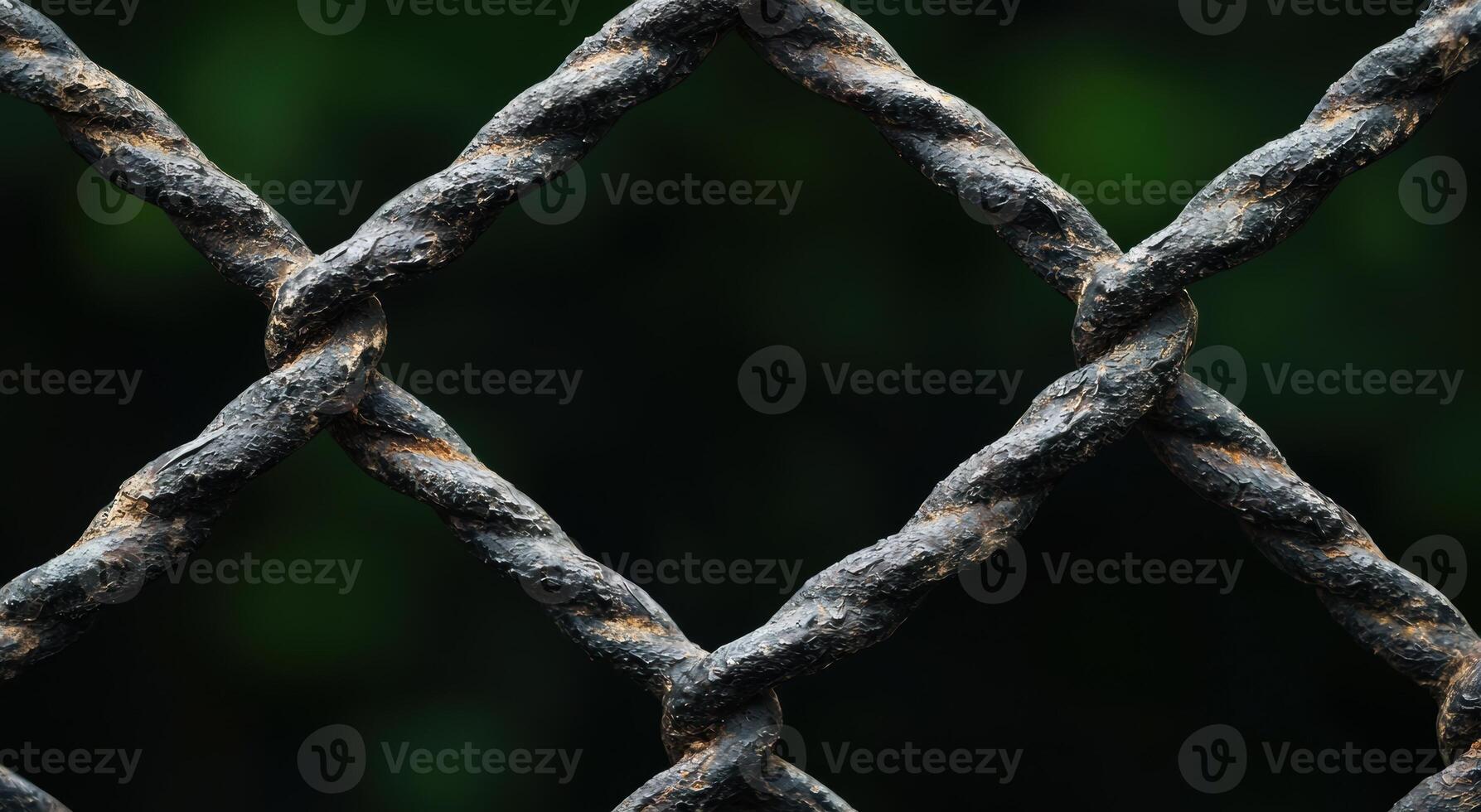 Intricate metal lattice structure against dark background photo