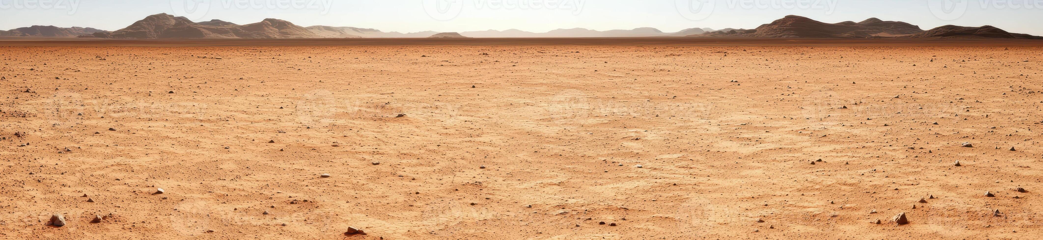 vast desert landscape with mountains in the distance photo