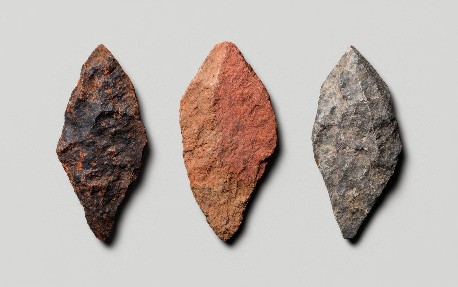 ancient stone tools on a light background photo