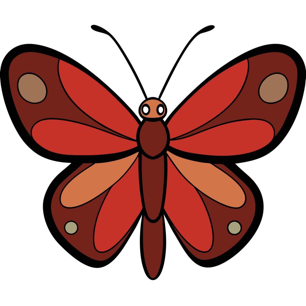 A red butterfly with black spots on its wings vector