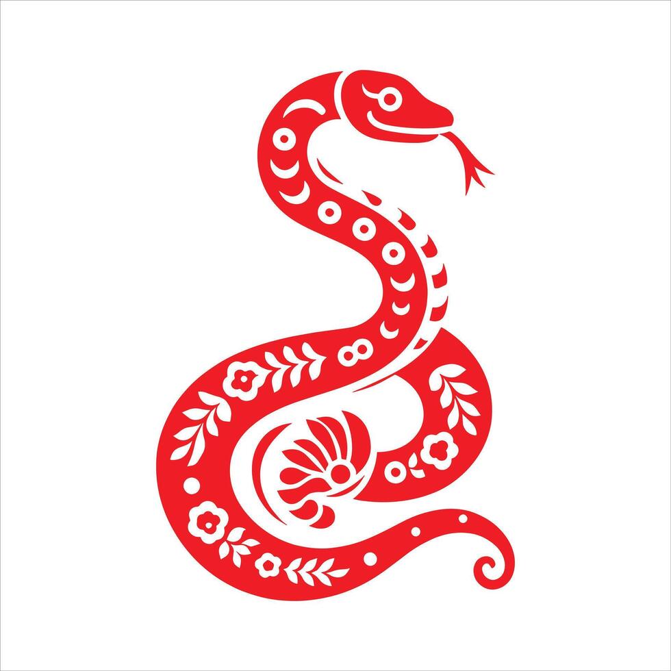 Chinese Zodiac Wood Snake Year Celebration for Happy Chinese New Year Snake Illustration vector