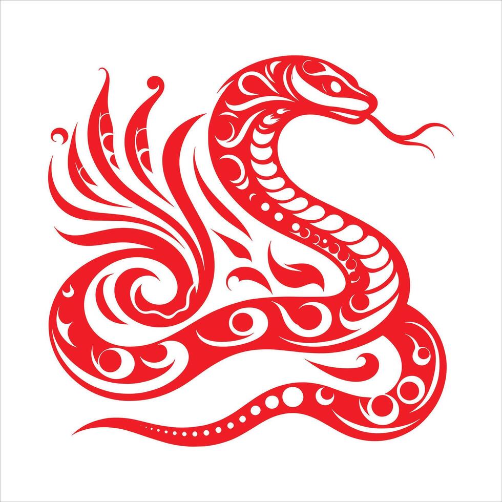 Happy Chinese New Year Snake Art for The Year of The Snake in Chinese Zodiac vector
