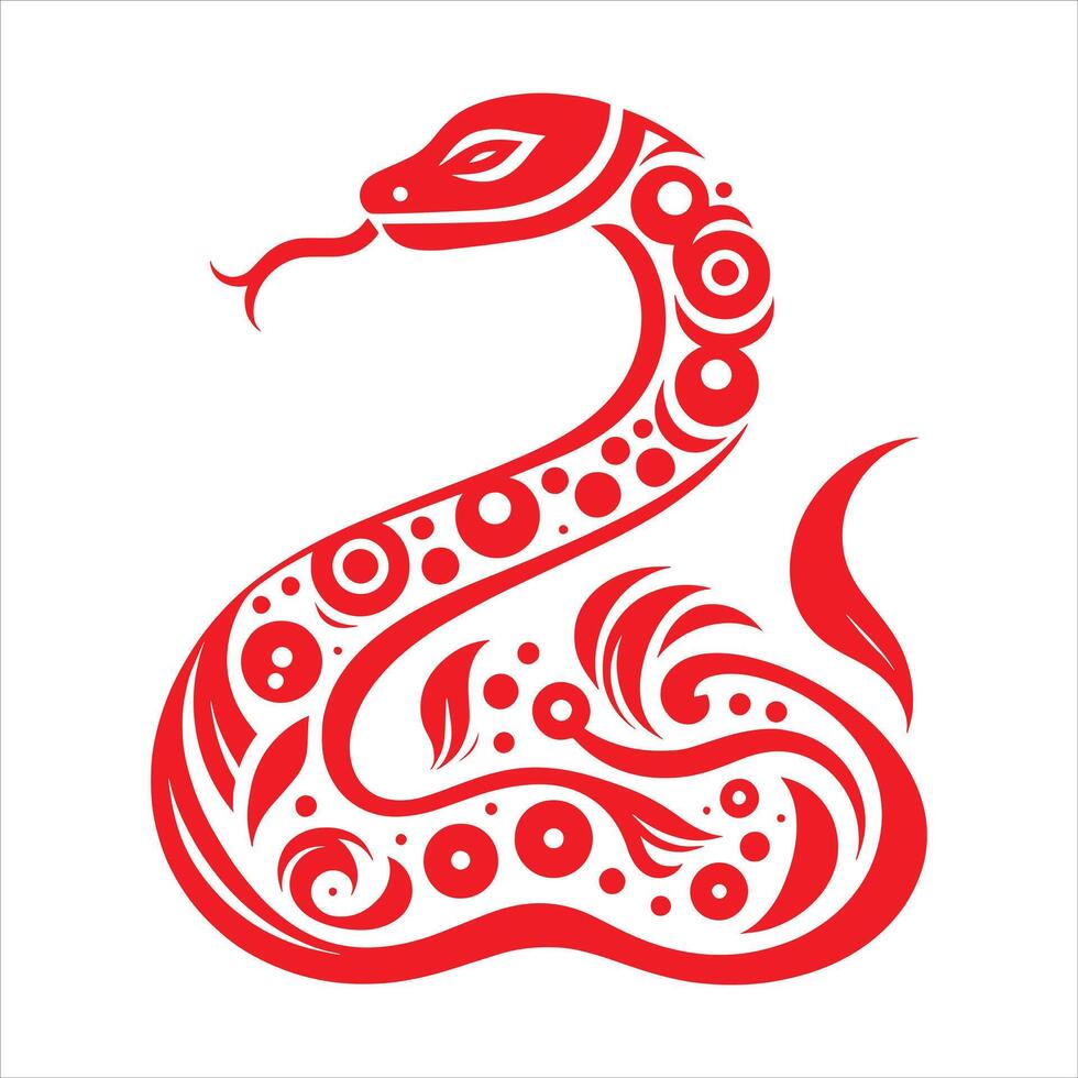 Traditional Chinese Zodiac Year of The Snake Happy Chinese New Year Snake Design vector