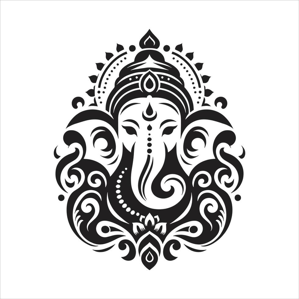 Beautiful Lord Ganesh Chaturthi Vinayaka Chavithi Special Shree Ganesh Art Design vector