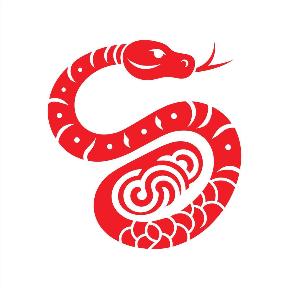 Happy Chinese New Year Snake Illustration for The Year of The Snake in Chinese Zodiac vector