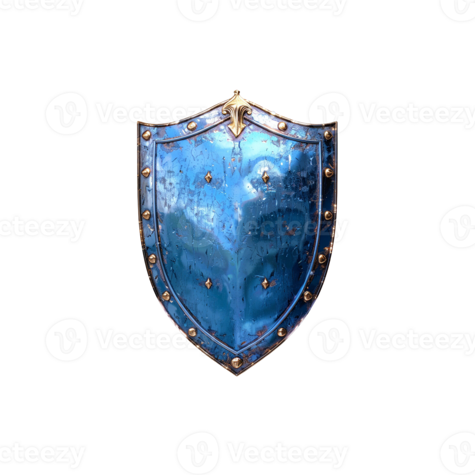 a blue shield on a transparent background png