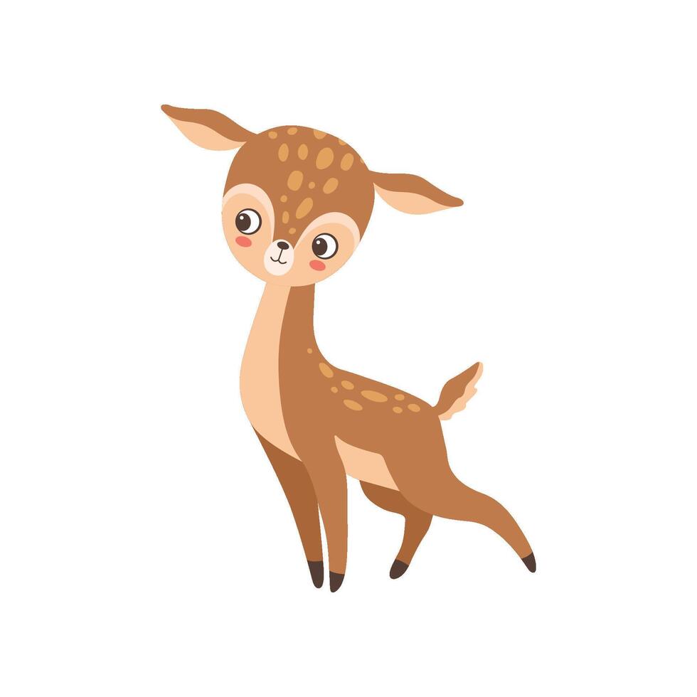 Cute Baby Deer Forest Fawn Animal Illustration vector