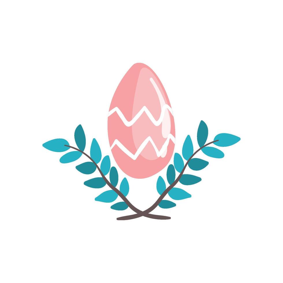 Red Easter Egg and Spring Twigs Illustration vector