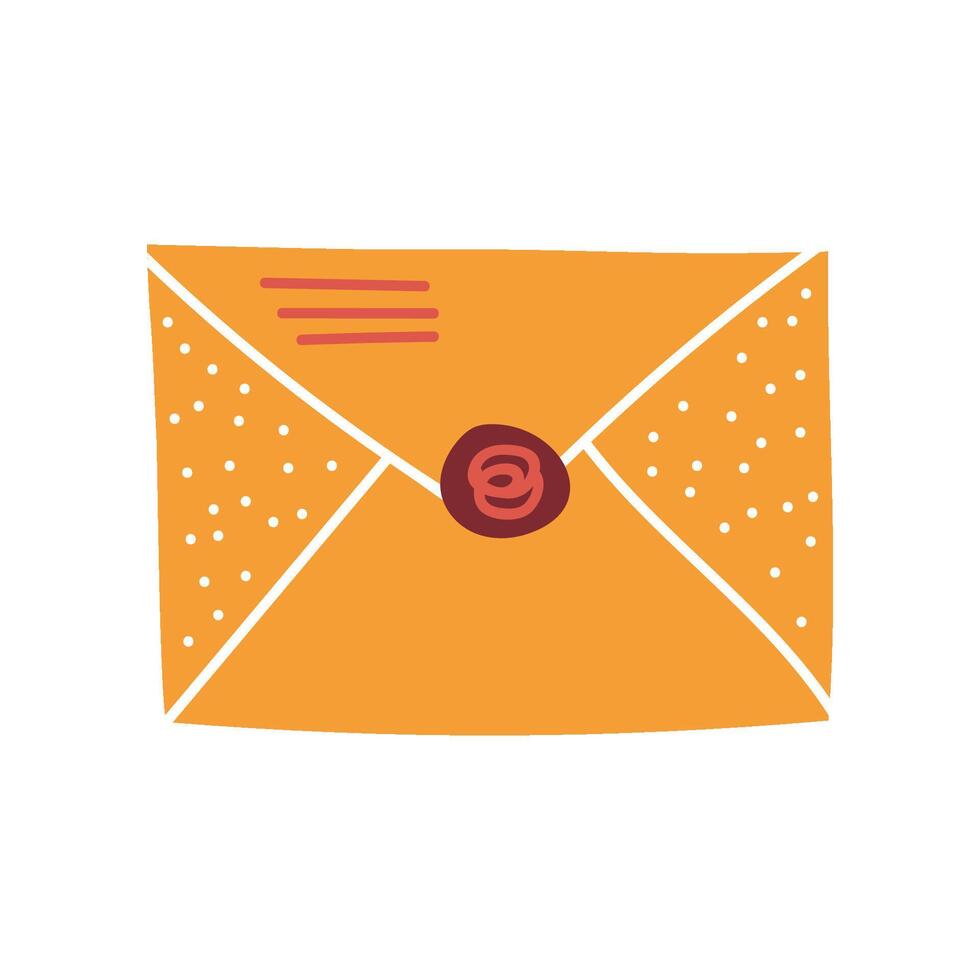 Blank Retro Mail Envelope with Seal Illustration vector