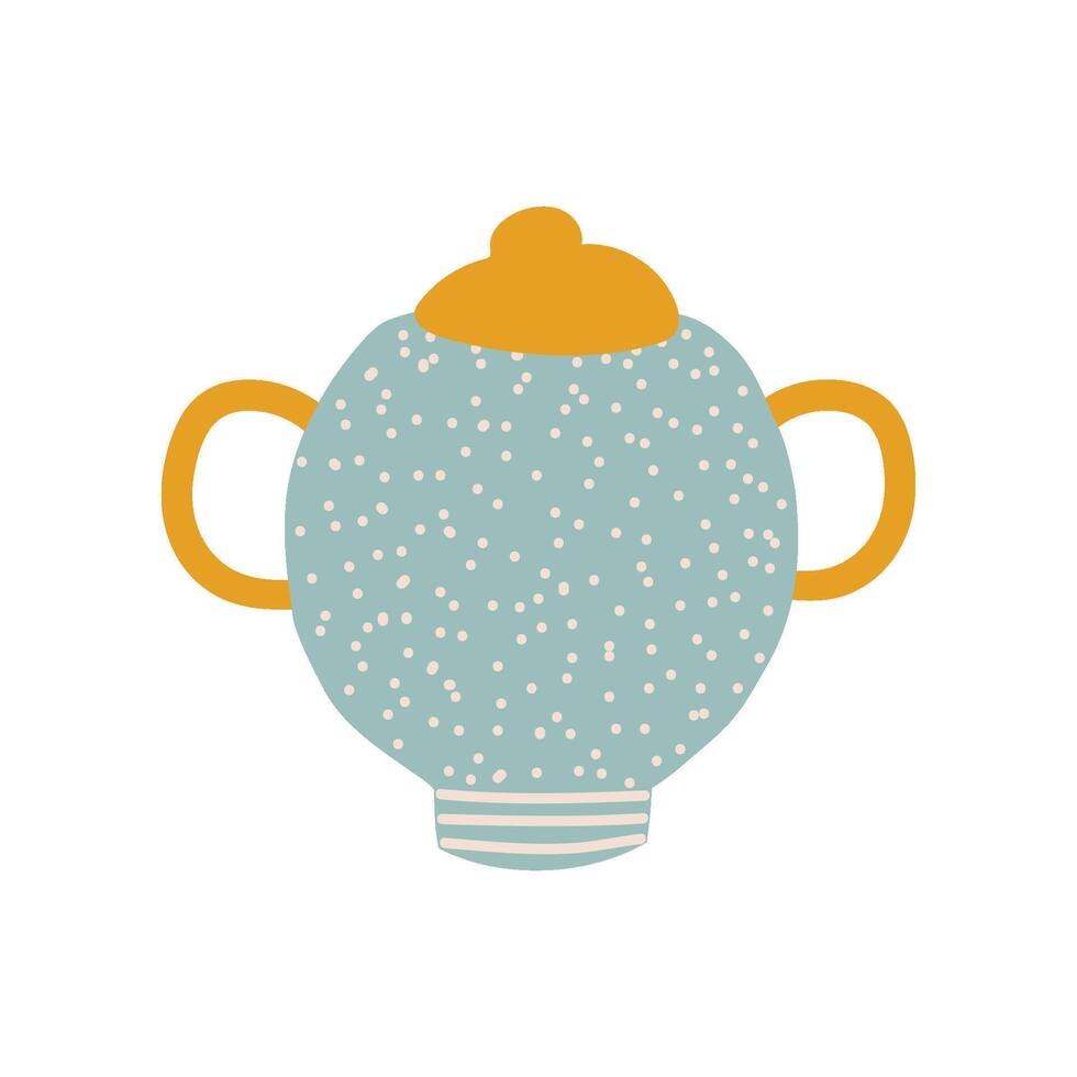 Sugar Bowl, Cute Ceramic Crockery Illustration vector