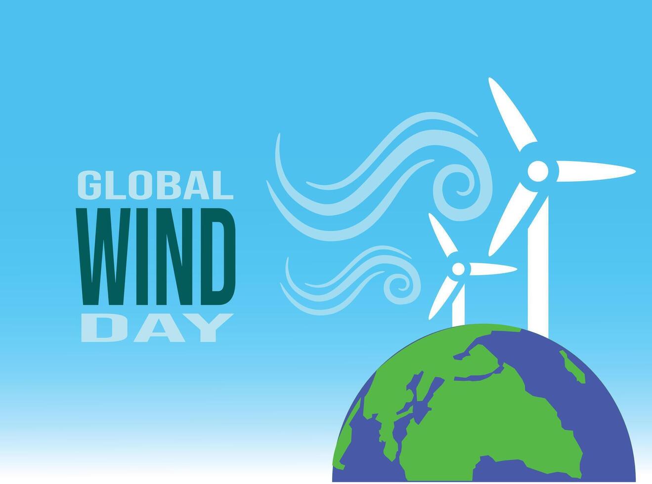 Global wind day background illustration vector
