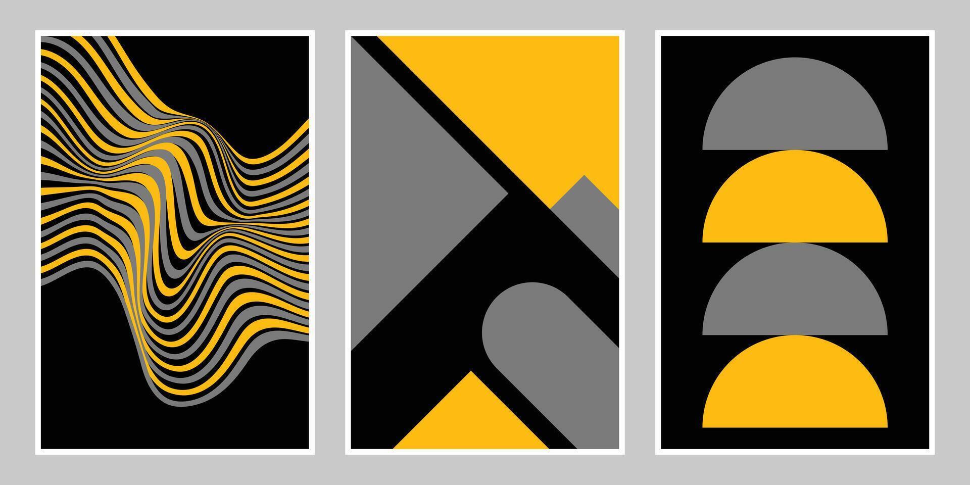Modern geometric poster design set. Abstract polygon cover template collection. vector