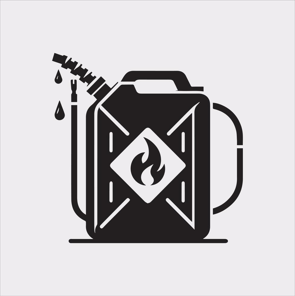Petrol Canister Icon Silhouette for Industrial and Tech Designs vector