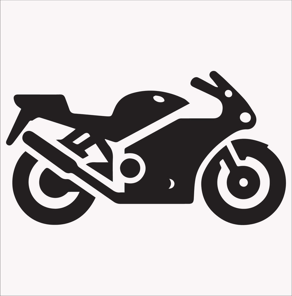 Minimalist Motorcycle Silhouette Icon on White Background vector