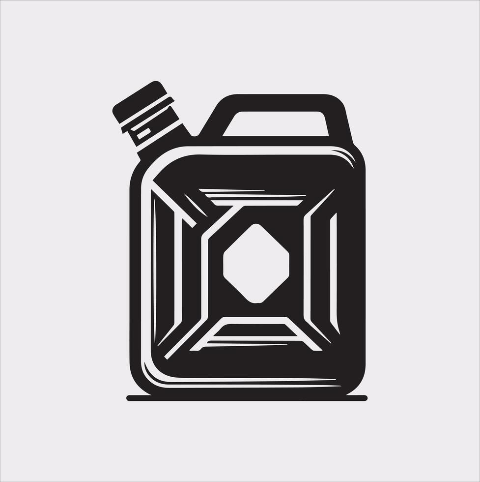 Industrial Metal Petrol Canister Silhouette Icon in Format vector