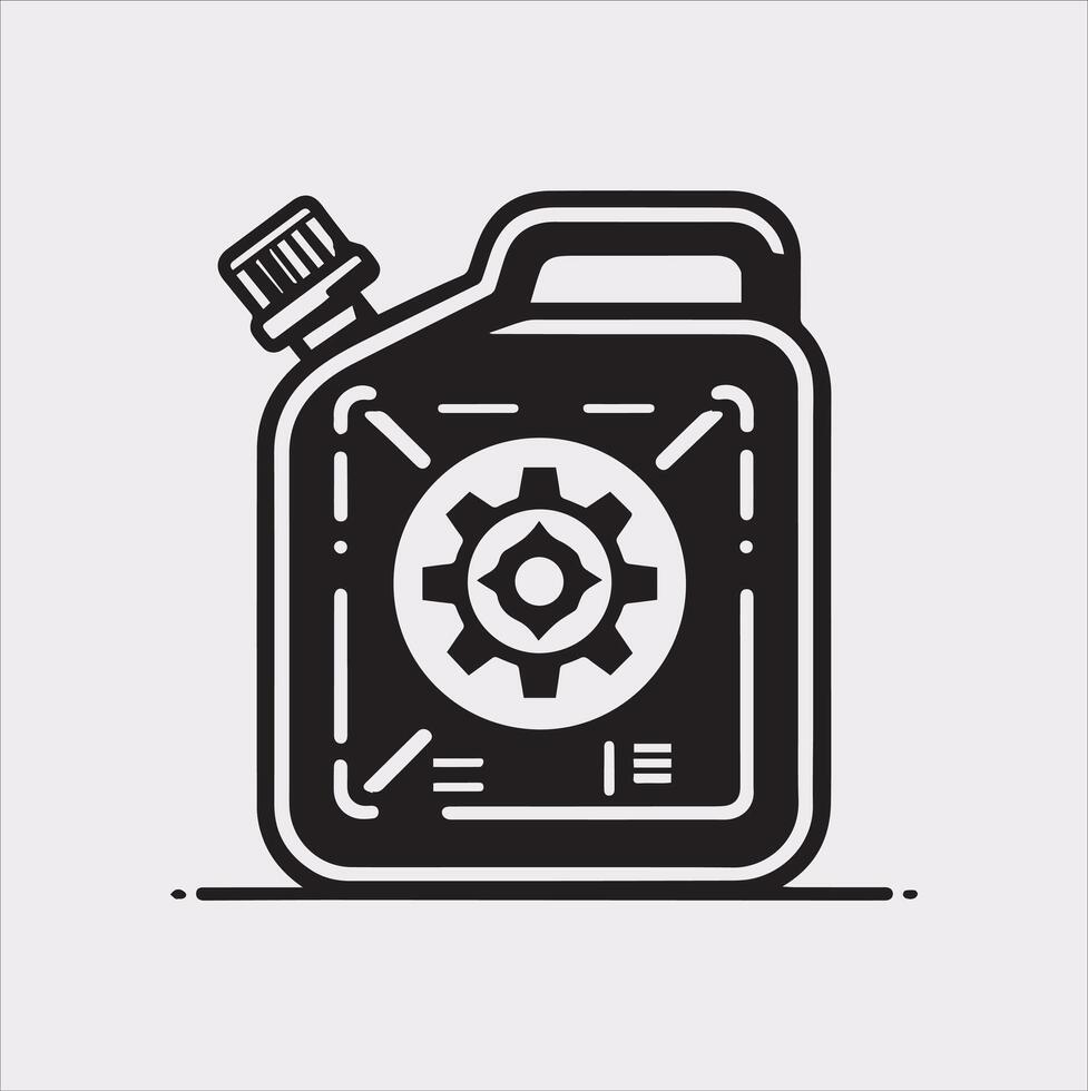 High-Quality Metal Petrol Canister Silhouette Icon for Design vector