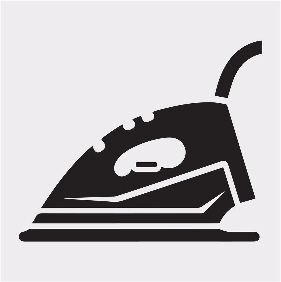 Simple Iron Icon Silhouette for Crisp White Backgrounds vector